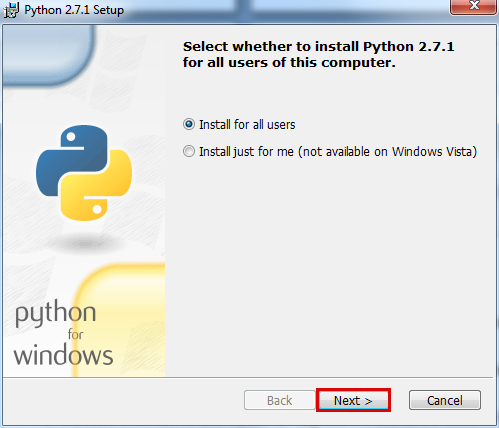 4.1 Popis instalace Python 2.7.1 4.1.1 Screenshot webu python.