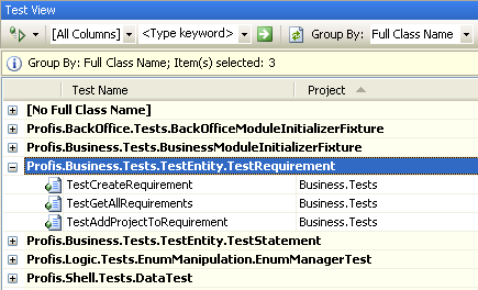 testů: Unit, Database, Lad, Web a Manual