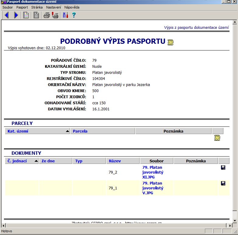 2. DESKTOPOVÁ PREZENTACE Pro program MISYS existuje mnoho pasportů, nejčastěji využívané jsou: pasport komunikací, zeleně, územního plánování, dokumentace o území atd.