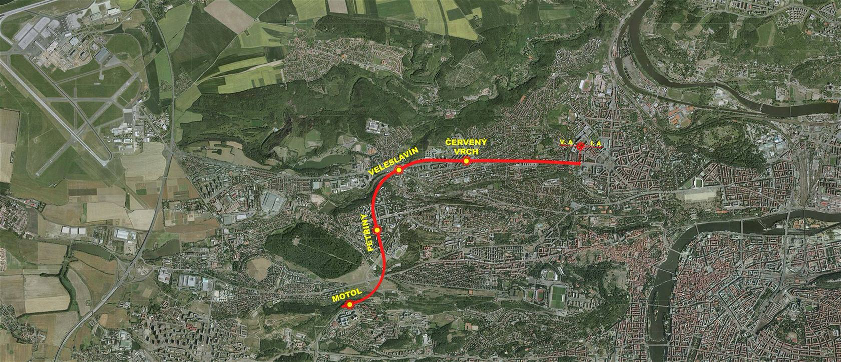 Ročník 9, Číslo III., listopad 2014 2.2. Prodloužení trasy metra A Úsek trasy metra V.A Dejvická Nemocnice Motol je prodloužení stávající trasy metra A v severozápadním území Hlavního města Prahy.