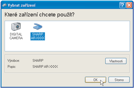 SKENOVÁNÍ POMOCÍ APLIKACE KOMPATIBILNÍ SE STANDARDEM WIA (WINDOWS XP) Používáte-li operační systém Windows XP, můžete ke skenování z aplikace Malování nebo dalších aplikací kompatibilních se