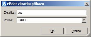 Příkazové zkratky Příkazové zkratky se definují v dialogovém okně Přizpůsobení na kartě Zkratky: BricsCAD > Přizpůsobení programu Novou zkratku můžete přidávat klepnutím na tlačítko Přidat nebo