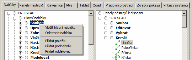 Z nabídky zvolte položku Soubor > Vytvořit nový dílčí soubor CUI jako. Otevře se dialogové okno Vytvořit soubor uživatelské nabídky.