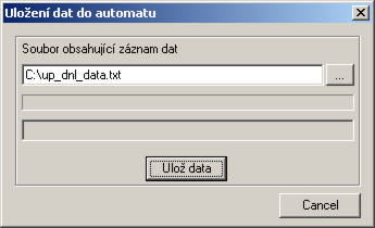 Zásobník Registry D Registry M Zásobník, nebo-li Stack automatu Registry D, D0 až D32 Registry M, M0 až M127 Hodnoty vyčtené z paměti se uloží do textového souboru, který je třeba určit v položce