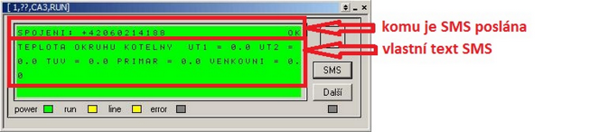 Ovládání simulátoru GSM brány Příklad: následně popsaná práce se simulátorem využívá projektu Test_ca3.prj, distribuovaného v instalaci StudioWin v adresáři.