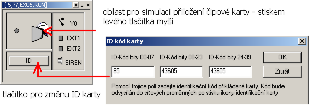 Simulátor periferie EX 01 a EX 01A Panel simulátoru obsahuje otočné kolečko, tlačítko, indikaci červená a zelená LED, posuvník pro nastavení teploty a v případě typu EX01A také indikaci stavu ONLINE