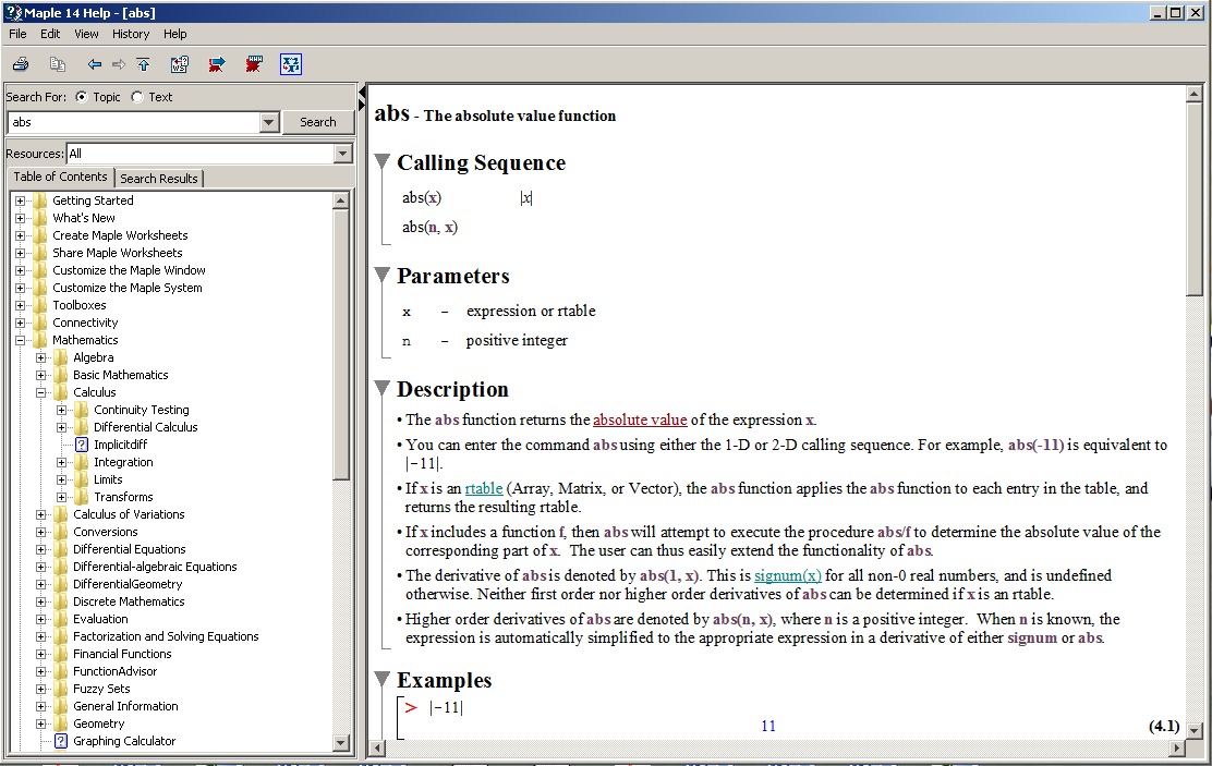 Obrázek 1.8: Hlavní nápověda systému Maple. 1.3.3 Manuals, Resources, and more Vyvoláním Manuals, Resources, and more přejdeme do další oblasti nápovědy, z níž popíšeme tři nejdůležitější části.