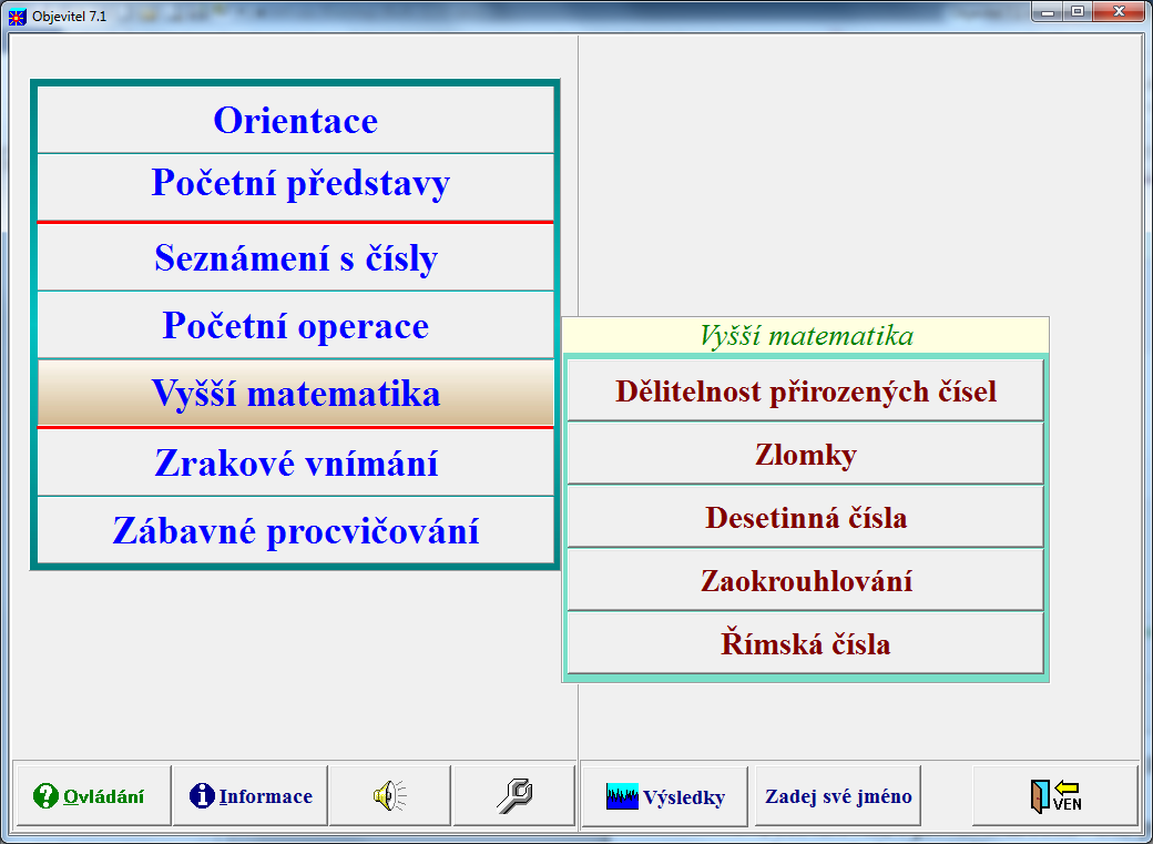 V. VYŠŠÍ MATEMATIKA 1.