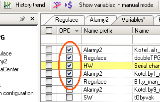 OPC je doporučená volba. Označení proměnných pro.opcdef v IDE 3.2 Test komunikace Při volbě OPC se do souboru.opcdef exportují a do OPC serveru načtou pouze takto označené proměnné.