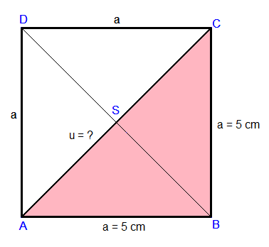 Výsledky a vzorová řešení 1. Čtverec a) Vyjádřete délku úhlopříčky u ve čtverci o straně a = 5 cm. b) Úlohu řešte obecně pro čtverec o straně a.