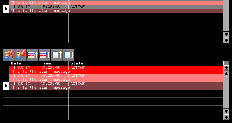 Vylepšení stávajících vlastností - alarmy Alarm Summary columns to be the same color as