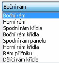 86 Novinky 9.3.4. Rám Na stránce Rám můžete modifikovat jednotlivé části rámu otvorového prvku samostatně. V horní části můžete vybírat ze seznamu dostupných částí rámu.
