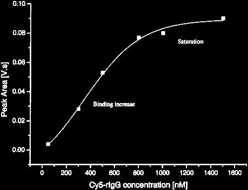 Fluorescenční detekce vázané protilátky Kvantifikace