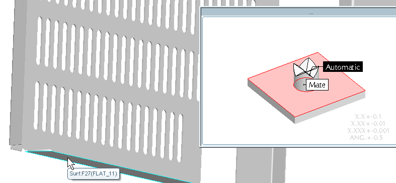 134. Ozrcadlete Obě dvě díry kolem roviny DTM3. 135. Spusťte příkaz Punch Form Tool.