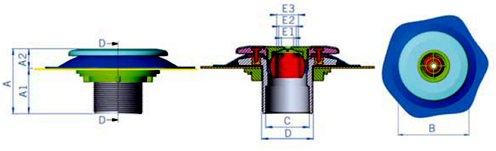 Kulička o průměru d14 má průtok 3m3/hod., d20 = 5m3/hod. a d25 = 7m3/hod.