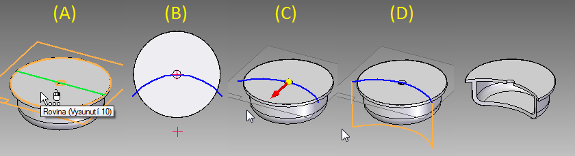 UTB ve Zlíně, Fakulta technologická 108 Příkaz řez slouží pro vytvoření řezu modelem. Tento řez slouží pro zobrazení a měření 3D modelu.