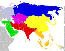 Sibiř a dálný východ Východní Asie Jihovýchodní Asie Střední Asie