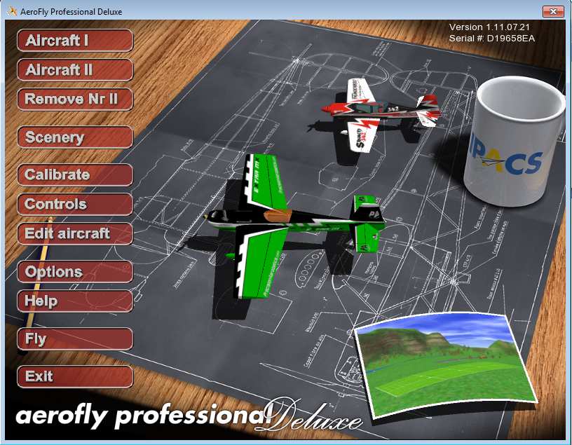 14.1 Nahrání druhého modelu Nejdříve musíte nahrát druhý model kliknutím na tlačítko Aircraft II v hlavním menu.