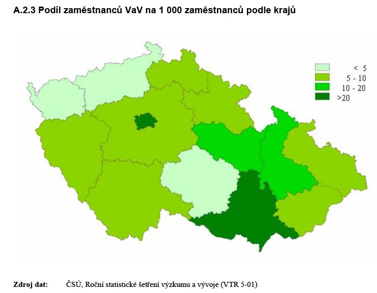 Regionální rozložení