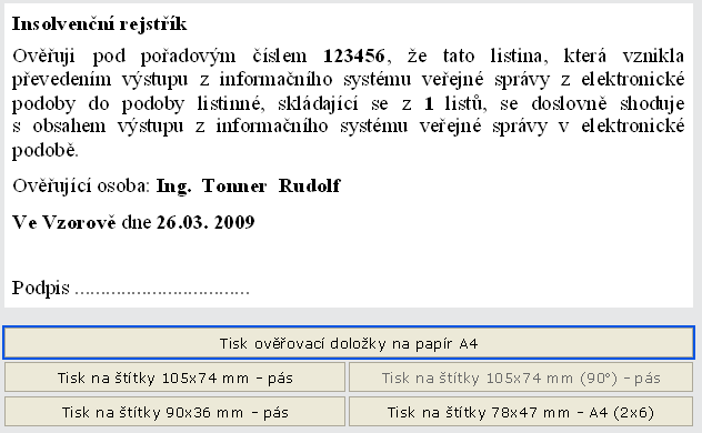 Dále stiskem tlačítka Tisk pokladního dokladu vytiskněte stvrzenku o zaplacení poplatku za provedenou transakci. Práci s formulářem ukončete tlačítkem Zavřít formulář.