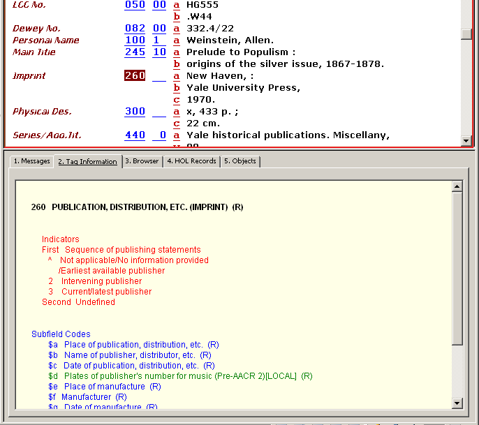 Všimněte si, že volba Nápověda k poli z menu Editovat umožňuje automatický výběr karty Informace o poli, když jsou aktivní jiné karty.