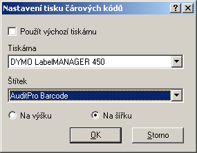 62 14.2. TISK ČÁROVÝCH KÓDŦ Nastavení tiskárny Ověřte a změňte dle potřeby výchozí nastavení tiskárny čárových kódů v okně Windows/Start/Settings/Printers.