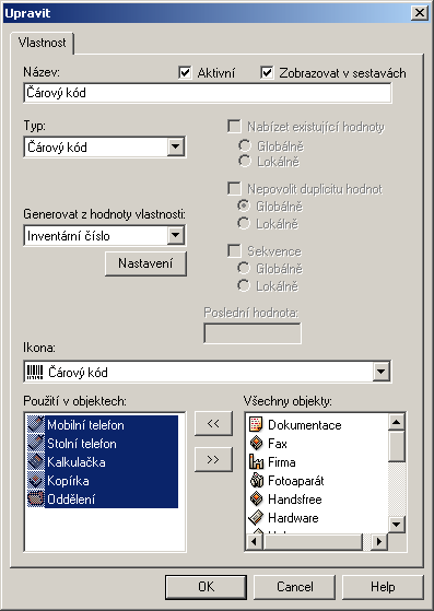 V Menu/Nástroje/Zařízení zvolte Socket Scan a poté ukončete aplikaci Inventory a spusťte aplikace v pořadí: Socket Scan, Socket Scan Trigger a Inventory. Pozn.