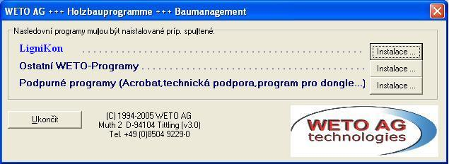 2 INSTALACE Instalace programu LigniKon se dělí na několik částí, které na sebe navazují. Kromě toho jsou na instalačních CD uloženy další programy, které jsou nezbytné pro hladký průběh práce.