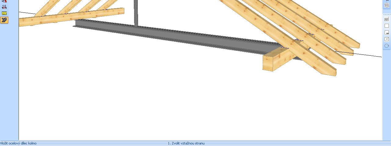 Cviční projekty Přesná vzdálenost mezi nosníky je 160 cm, pokud byla vybrána horní hrana ocelového nosníku jako vztažná.