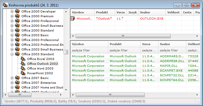 38 6. DETEKCE SOFTWARU A KNIHOVNA PRODUKTŦ Knihovna produktů (softwarových vzorů) obsahuje údaje o výrobcích software a jejich produktech ve všech dostupných verzích a jazykových mutacích.