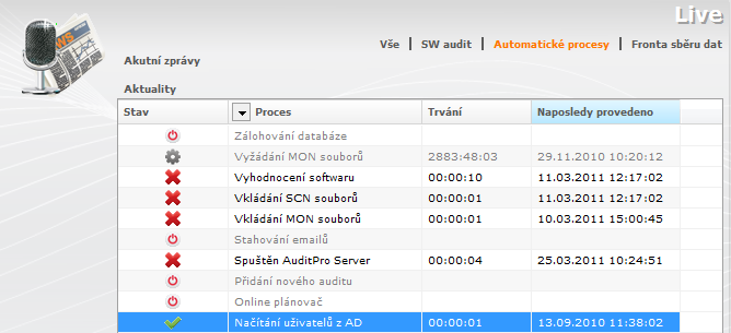 7 Serverové komponenty AuditPro Server (AUDITSRV.