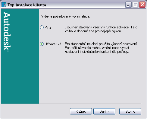 2 Chcete-li zabránit uživatelům před změnou instalačních nastavení při instalaci produktu, vyberte volbu Klientské instalace budou spuštěny v tichém módu.