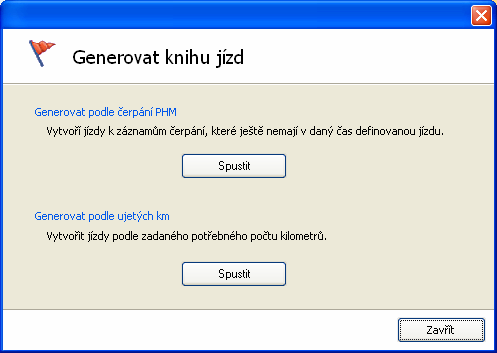 Generace dle seznamu čerpání PHM Okno sloužící k vygenerování jízd k zadaným čerpáním tvoří v hlavní části seznam, kde každý řádek reprezentuje