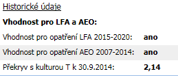 3. Agroenvironmentální opatření 2007-2014 Způsobilé kultury pro podopatření B, titul A1-T a A1-SO DPB s kulturou T a G, který měl překryv k 30.9.