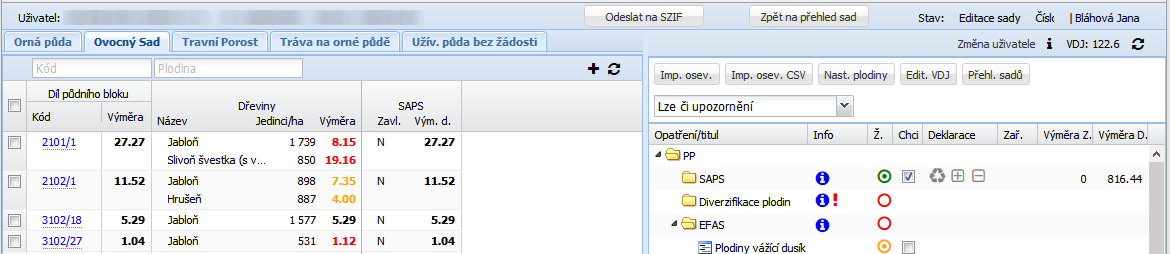 3.3 VCS O1 (ovoce velmi vysoká pracnost) a O2 (ovoce vysoká pracnost) U opatření VCS na ovoce je požadavek celoblokovosti, tzn.