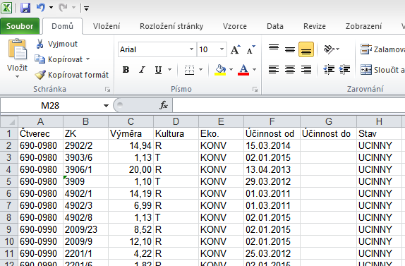 PŘÍLOHY Příloha 1: Doporučený postup přípravy souboru CSV pro import plodin do předtiskové aplikace S cílem zrychlit přípravu předtiskových sad a eliminovat ruční zadávání osevního postupu přímo na