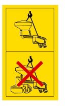 Make sure that there is no-one around the machine during handling operations.