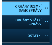 Jednotlivým skupinám se budeme věnovat v následujících kapitolách. 2.1 Orgány územní samosprávy V záložce ÚŘADY ÚZEMNÍ SAMOSPRÁVY nalezneme informace o všech úřadech obcí, měst a krajů.