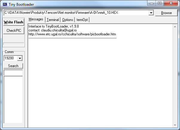 5. Aktualizace firmware zařízení NetMonitor Aktualizace firmware na zařízení NetMonitor se provádí spuštěním programu tinybldwin.exe.