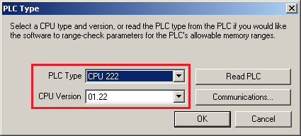 4.2 STEP 7 - Volba verze a typu CPU V panelu instrukcí na levé straně programovacího prostředí dvojitě klikneme na položku představující PLC (obr. 20) nebo volbou hlavní záložky PLC / Type.