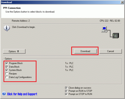 4.5 STEP 7 - Přeložení a kontrola programu Pro nahrávání programu do PLC je potřebné nejprve celý program přeložit.