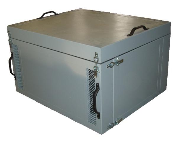 Protihlukové kryty pro dmychadla a vývěvy vložný útlum v rozsahu 7-25 db kryt je osazen ventilačními štěrbinami pro vstup a výstup chladícího vzduchu jednoduchá montáž - samonosná konstrukce z