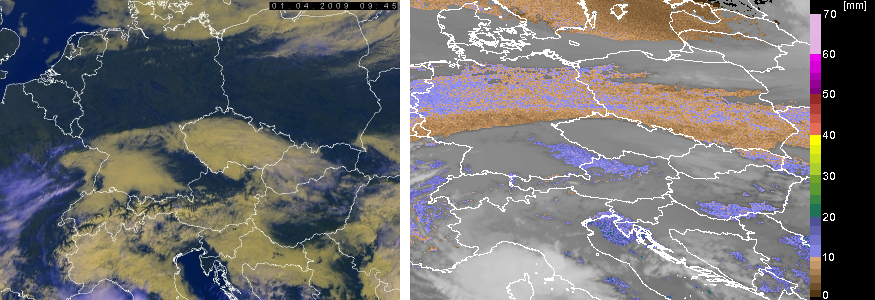 Produkty zaměřené na bezoblačný vzduch Total Precipitable Water Udává množství