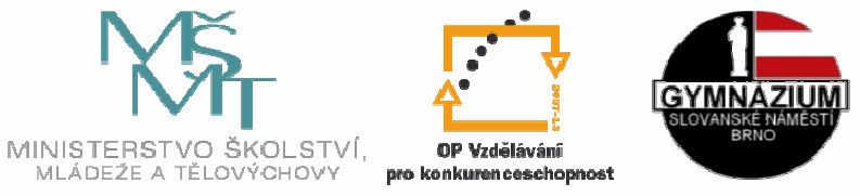 INVESTICE DO ROZVOJE VZDĚLÁVÁNÍ Škola: Gymnázium, Brno, Slovanské náměstí 7 Šablona: Název projektu: Číslo projektu: Autor: III/2 - Inovace a zkvalitněni výuky prostřednictvím ICT Inovace výuky na