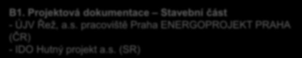 DODAVATELSKÝ SYSTÉM I.HVDB funkční část JE II.HVDB dostavba Slovenské elektrárne, a.s. člen skupiny ENEL Nuclear island [NI] A1. Realizace Stavební část - Inžinierske stavby, a.s., člen skupiny COLAS, objekty NI [80%] - ZIPP Bratislava, spol.