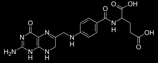 Inhibice metabolismu kys. listové kys. listová (folát, vit.