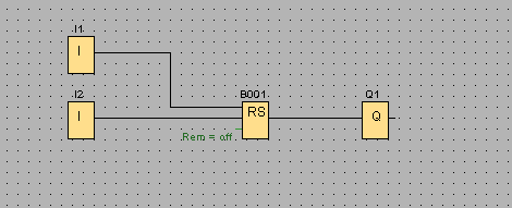 4.2.1 RS (SR) klopný obvod V nabídce LOGO! je k dispozici asynchronní obvod RS, který je základní a taktéž nejjednodušší klopný obvod.