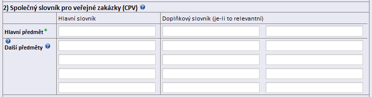 Položka Úřední název musí být vyplněna v případě, pokud je vyplněn jakýkoliv jiný údaj v bodě III). Příloha B - Informace o částech zakázky Název přidělený zakázce zadavatelem. Část zakázky č.