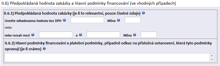 povinně se uvádí desetimístný kód ze Společného slovníku pro veřejné zakázky (CPV Common Procurement Vocabulary), který nejlépe popisuje hlavní předmět veřejné zakázky (celé číslo, 10 znaků z toho 9