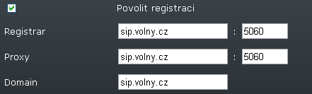 SIP > Account ERF Povolit registraci Povoluje 2N EasyRoute zaregistrování nastaveného účtu k VoIP operátorovi. Registrar Nastavuje IP adresu nebo doménové jméno serveru registrar.